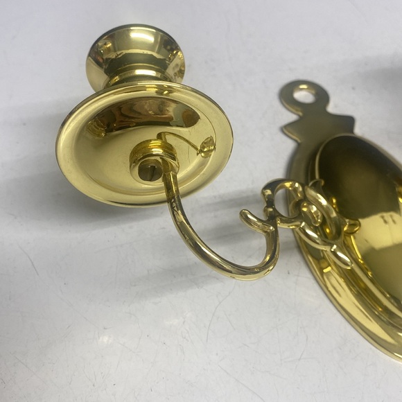 Brass Double Candle Wall Sconce Hanging Sconce Set of Two - Picture 9 of 17